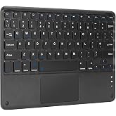 Nsyee Wireless Bluetooth Keyboard, Bluetooth Rechargeable Keyboard with Trackpad, Compatible with Tablet, Smartphone, Computer, Windows, iOS, Android, Black