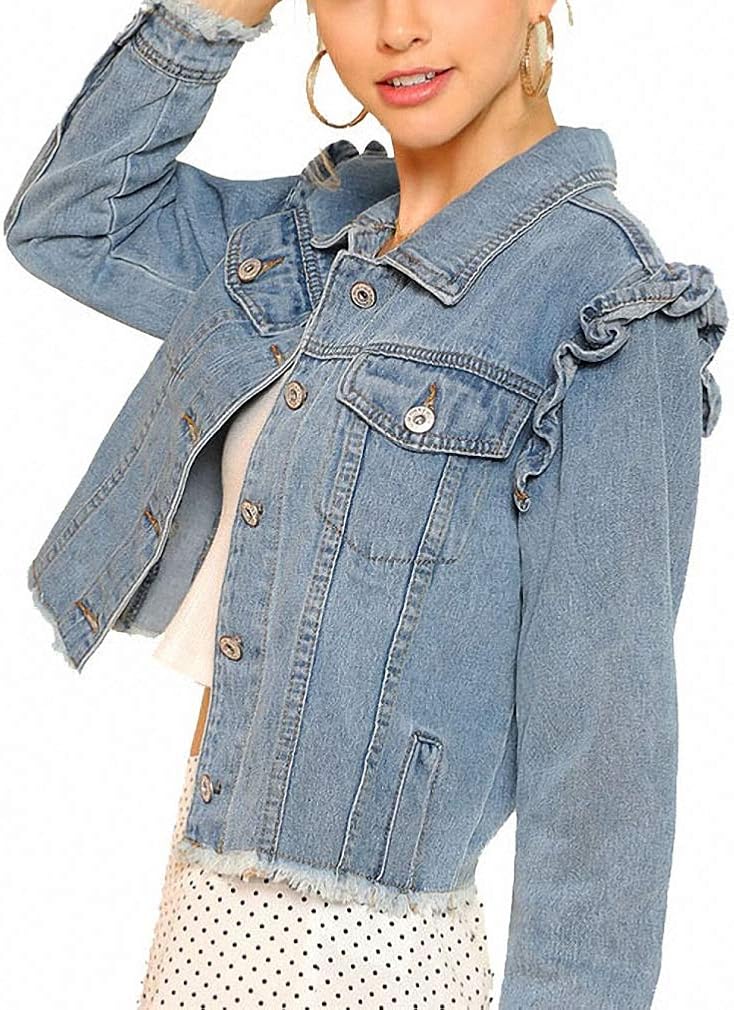 frill denim jacket