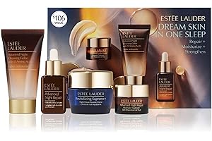 Estée Lauder Dream Skin In One Sleep 4-Piece Skincare Set | Repair + Moisturize + Strengthen | Includes Cleanser 1 Fl Oz, Face Serum 0.5 Fl Oz, Moisturizer 0.5 Ounce & Overnight Treatment 0.24 Fl Oz
