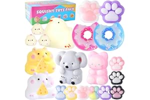 Taba Squishy 20 Pack Fufu Squishy Sensory Toys Kit, Squeeze Soft Fidget Stress Relief Stress Ball for Kids & Adults, Autism A