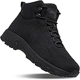 SHULOOK Non Slip Work Boots for Men Slip Resistant Lightweight Kitchen Chef Shoes for Restaurant Food Service Comfy Working Shoe Ankle Support Mesh Walking Footwear Black