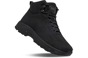 SHULOOK Non Slip Work Boots for Men Slip Resistant Lightweight Kitchen Chef Shoes for Restaurant Food Service Comfy Working Shoe Ankle Support Mesh Walking Footwear Black