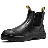 ROCKROOSTER Lumen - 6 inch Soft Toe Rubber Outsole Slip On Work Boots for Men AK227NTRB