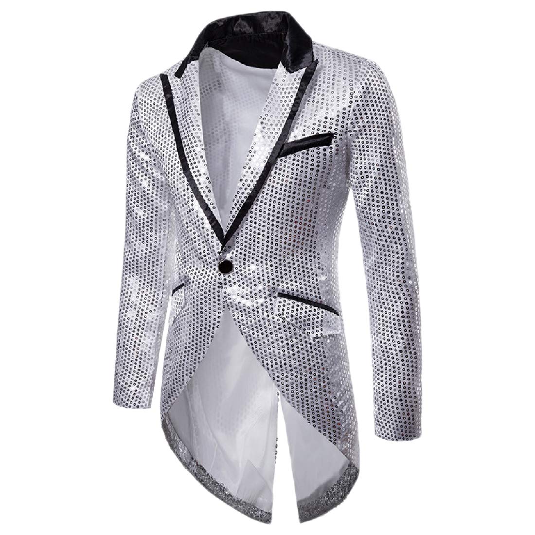 white sequin blazer dress