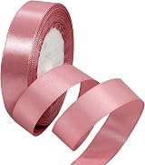 POPOYU 22m Dusty Pink Satin Ribbon 20mm Gift Wrapping Hair Bows