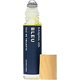 Kailuna Co. Bleu for Men Perfume Roll On with Essential and Fragrance Oils and Organic Jojoba Oil, Alcohol Free, Eau de Toilette, Made in California