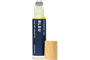 Kailuna Co. Bleu for Men Perfume Roll On with Essential and Fragrance Oils and Organic Jojoba Oil, Alcohol Free, Eau de Toilette, Made in California