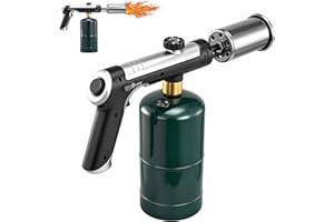 RAINPOT Saker Adjustable PropaneTorch Gun, 3272°F High Heat Blow Torch Lighter for Grilling, Fire Starter, Soldering, and Kitchen Use (Works with Propane)(Propane Gas Not Included)