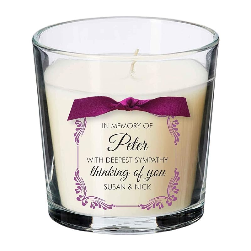Condolence candle personalised present sympathy sorry for your loss