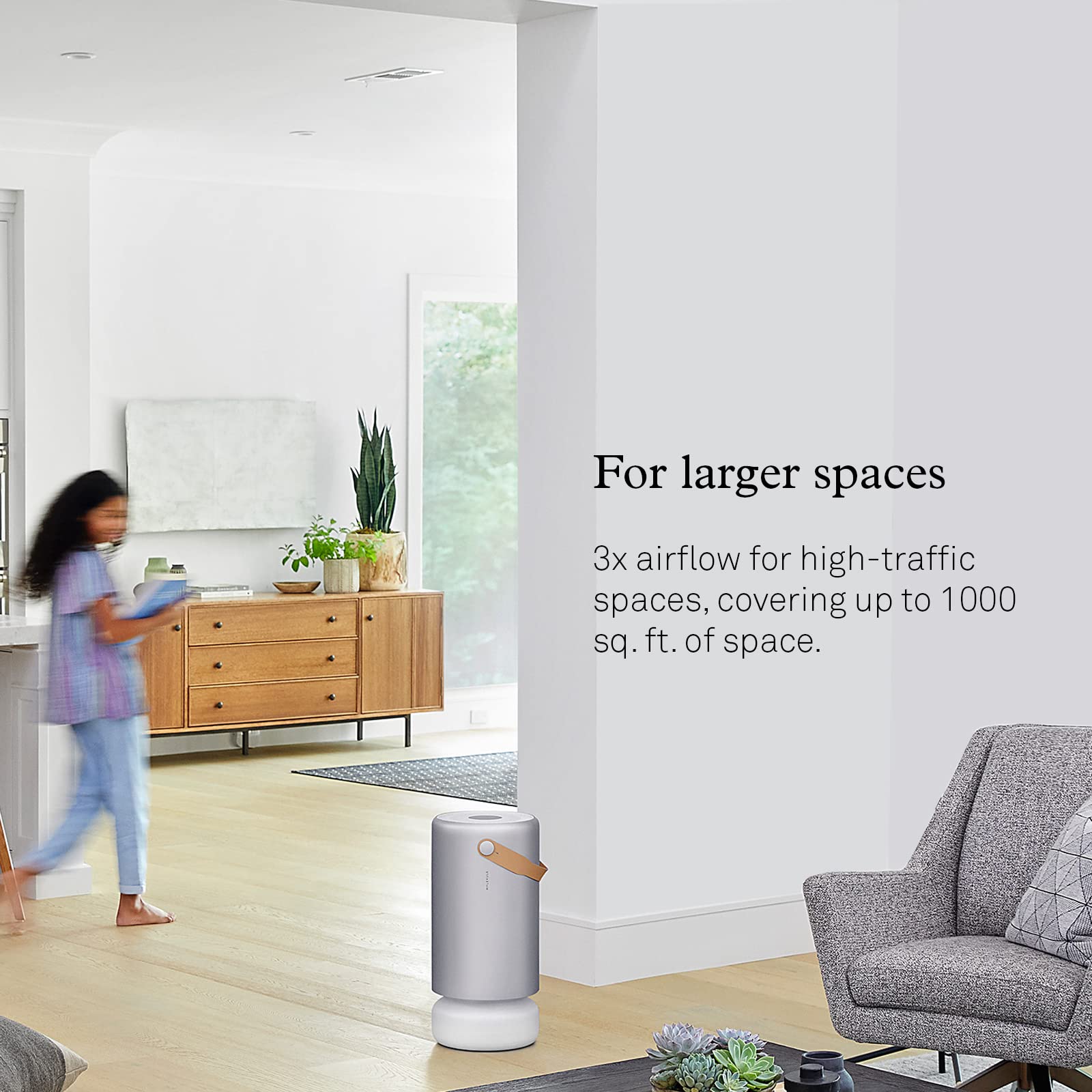 Molekule Air Pro Air Purifier for Large Rooms up to 1000sq. ft. with PECO Technology, Compatible with Alexa, Eliminates Smoke, Mold, Bacteria & Other Pollutants for Clean Air – Silver