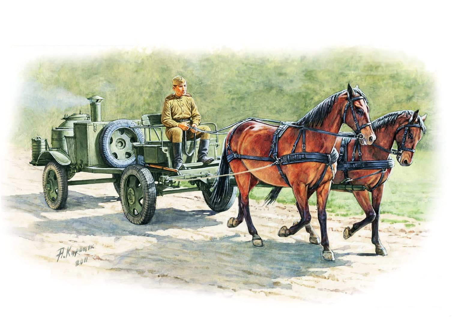 Miniart 1:35 Scale Soviet Field Kitchen w/Horses Plastic Model Kit