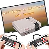 Retro Game Console with 620 Built-in Video Games,Classic Mini Game System with Wired Controller, AV Output Plug and Play Video Games (Gray)