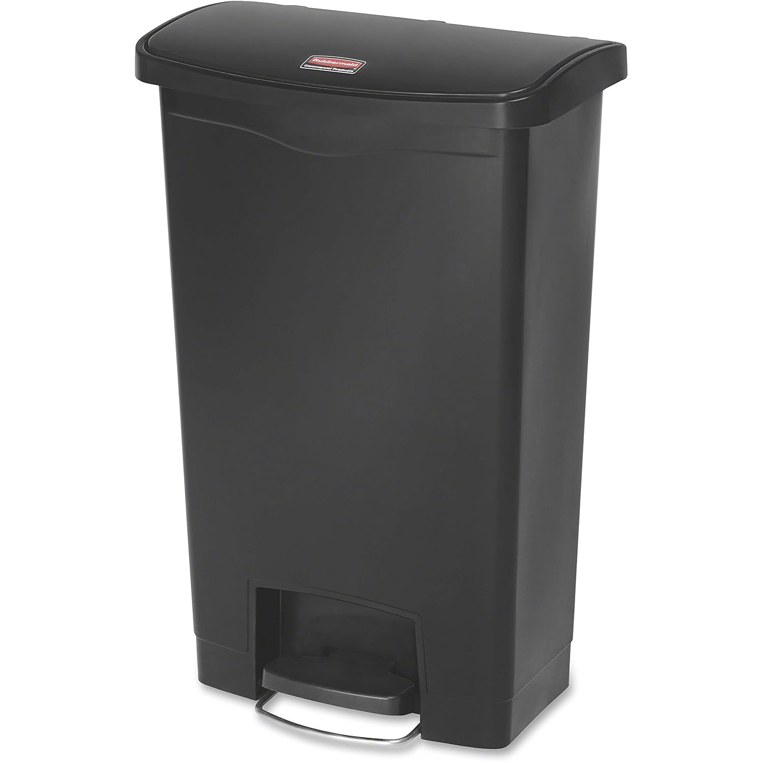 Rubbermaid Commercial Products - 1883611 Slim Jim Step-On Plastic Trash/Garbage Cans, 13 Gallon, Plastic Front Step Step-On, Black: Industrial & Scientific