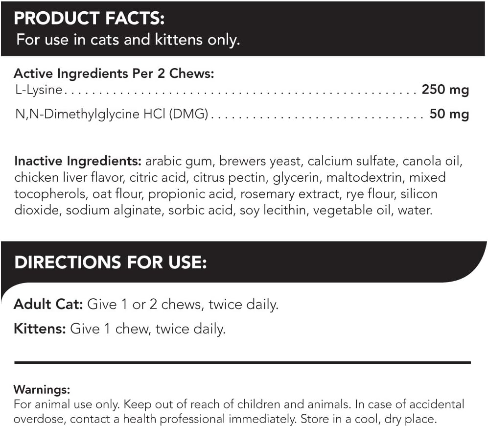 VetriScience Laboratories - Vetri Lysine Plus, 120 Bite Sized Chews, 3 Pack: Pet Supplies