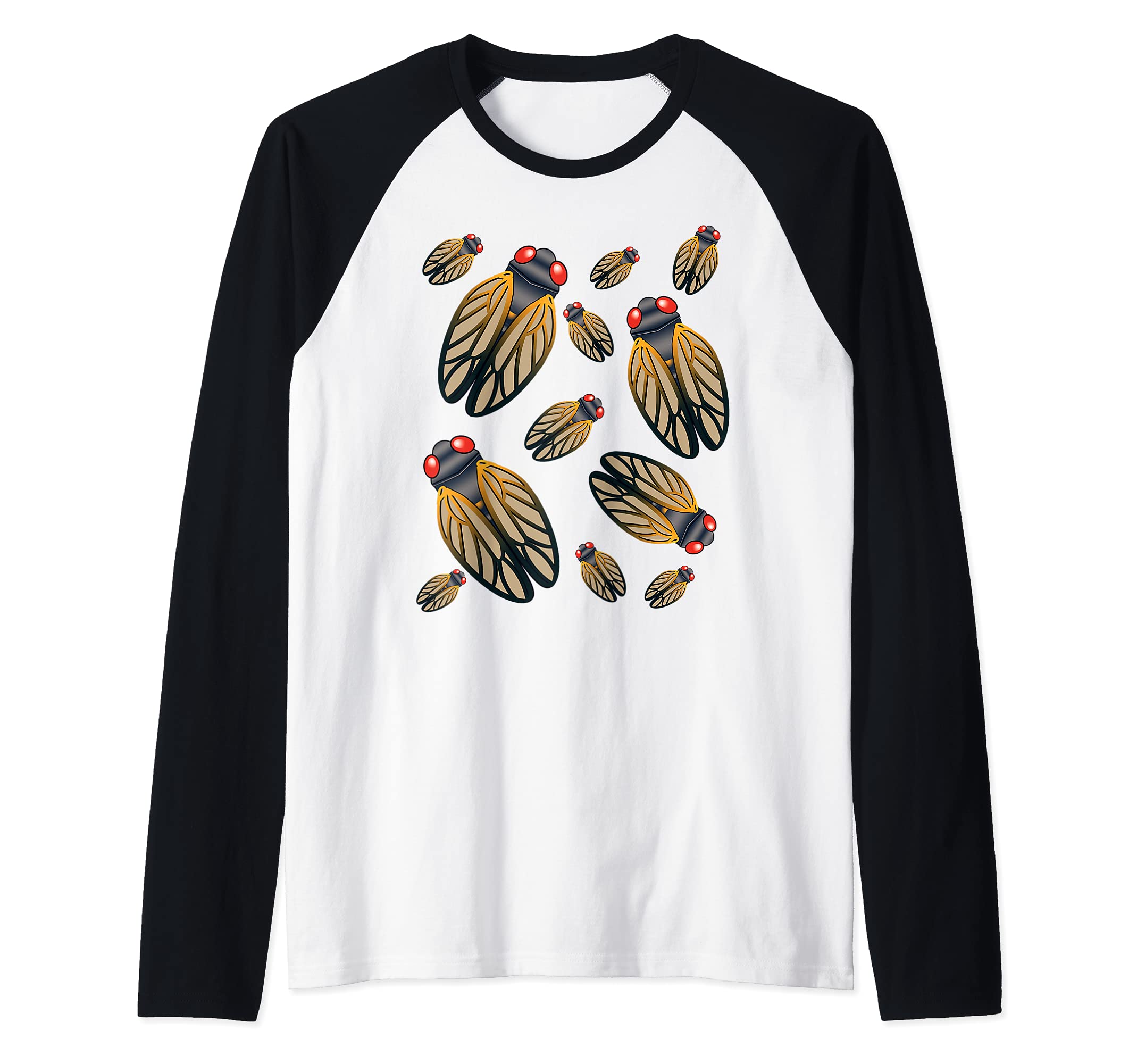Lots of Cicadas Raglan Baseball Tee