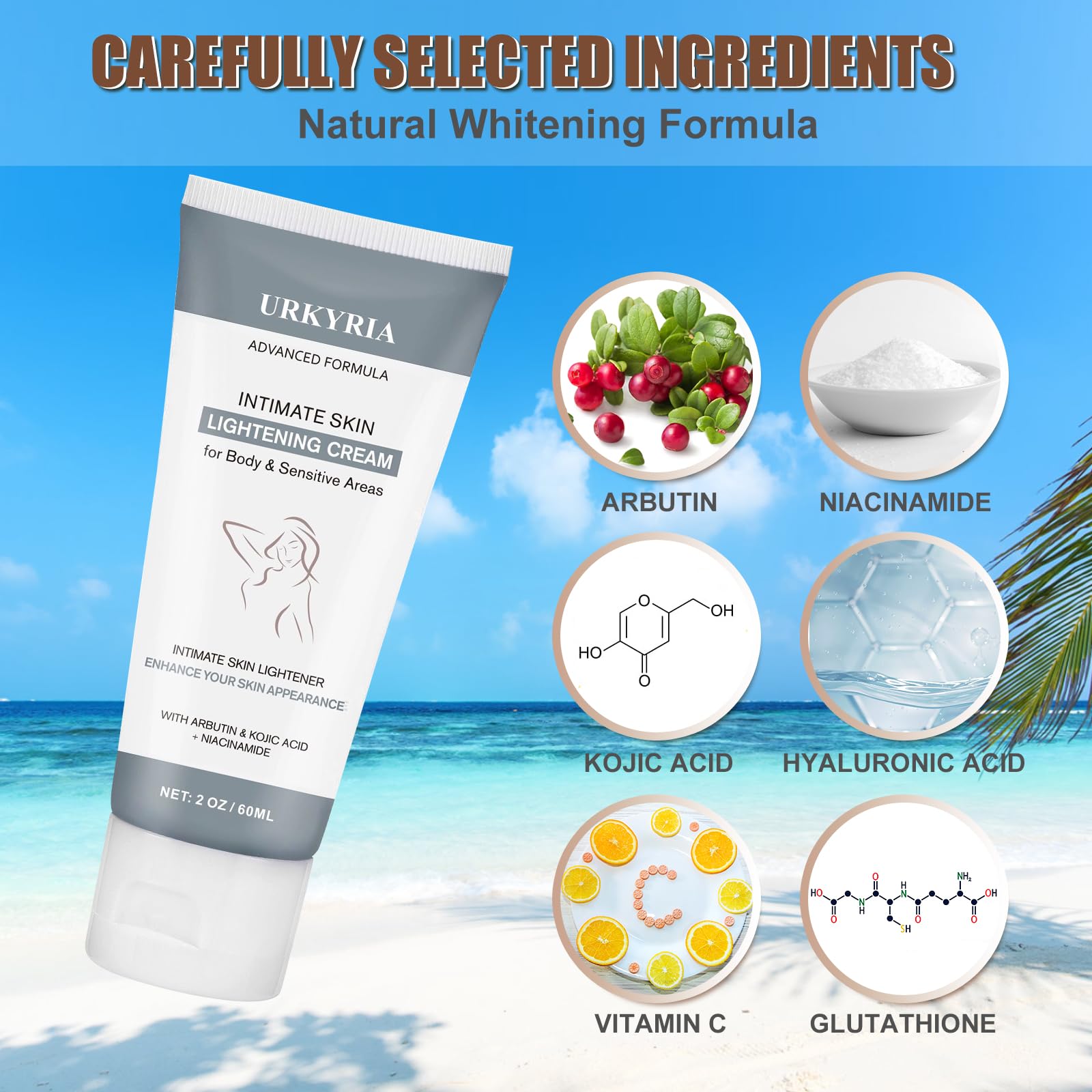 Anal Bleach Cream - intimate area, private area, underarms, knees, elbows, armpit,Butt, Bikini Area, Anus, Inner Thighs 2 Oz