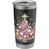 Unique Fancy Christmas Snowflake Ornament Coffee Travel Mug Stainless Steel Insulated Tumbler