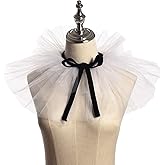 Vintage Renaissance Tulle Ruffled Collar Clown Costume - Detachable White Gauze Collar
