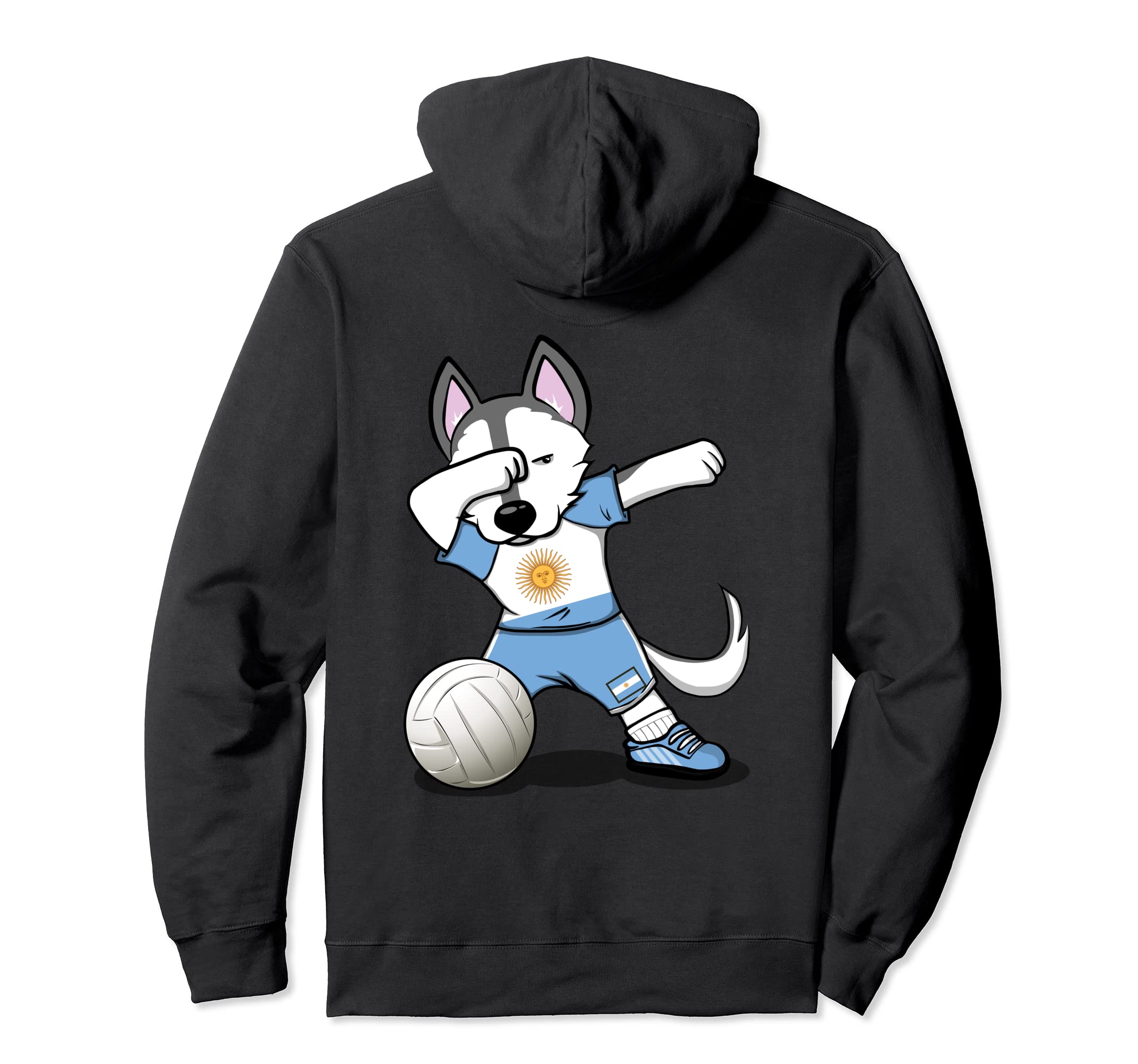 Dabbing Husky Argentina Volleyball Lovers Argentinian Flag Pullover Hoodie