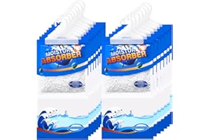 ZSZMFH 15 Pack Moisture Absorber Hanging Bags, Fragrance Free Humidity Packs, Hanging Closet Dehumidifier Bags, Moisture Absorber Packets-220g/pack.