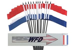 WORLD FLAGS DIRECT PACK of 12 4"x6" Netherlands Polyester Miniature Office Desk & Little Table Flags, 1 Dozen 4"x 6" Dutch Small Mini Hand Waving Stick Flags (Flags Only)