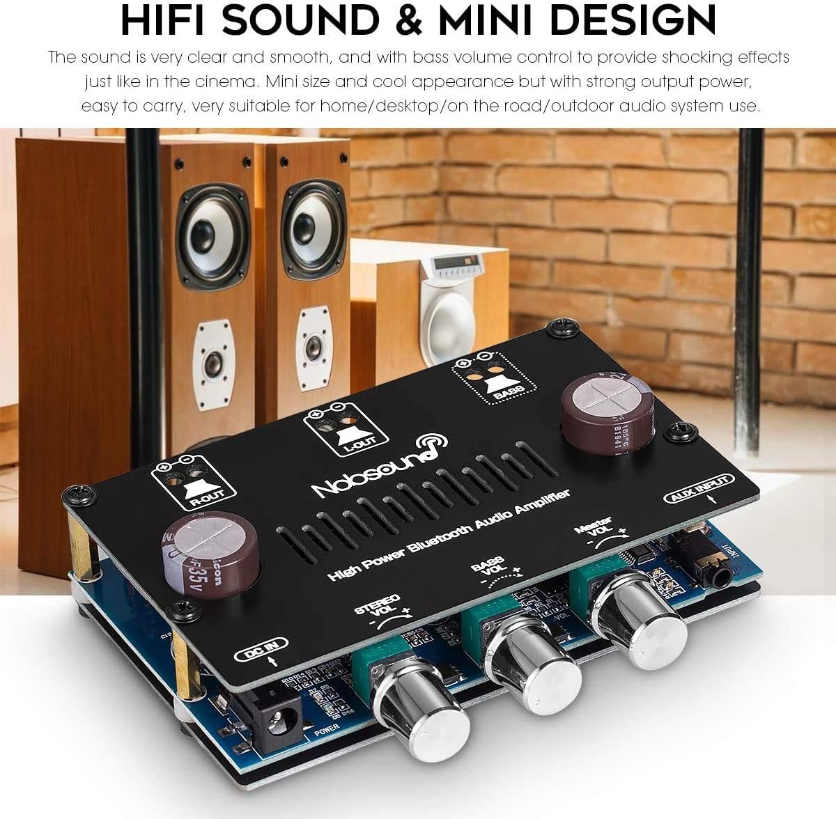 HiFi Bluetooth 5 0 Digital Power Amplifier Mini 2 1 Channel Stereo 