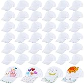 SGBETTER 40 Pcs Kids White Baseball Hats Curved Brim Baseball Caps DIY Painting Plain Blank Cap for Boys Girls Outdoor Sports