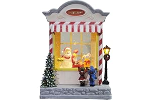 MerryPulse Christmas Snow Globes Musical Swirling Glittering Santa Snow Globe Lantern, Lighted Snowglobe Music Box with 8 Songs for Christmas Decoration Gifts