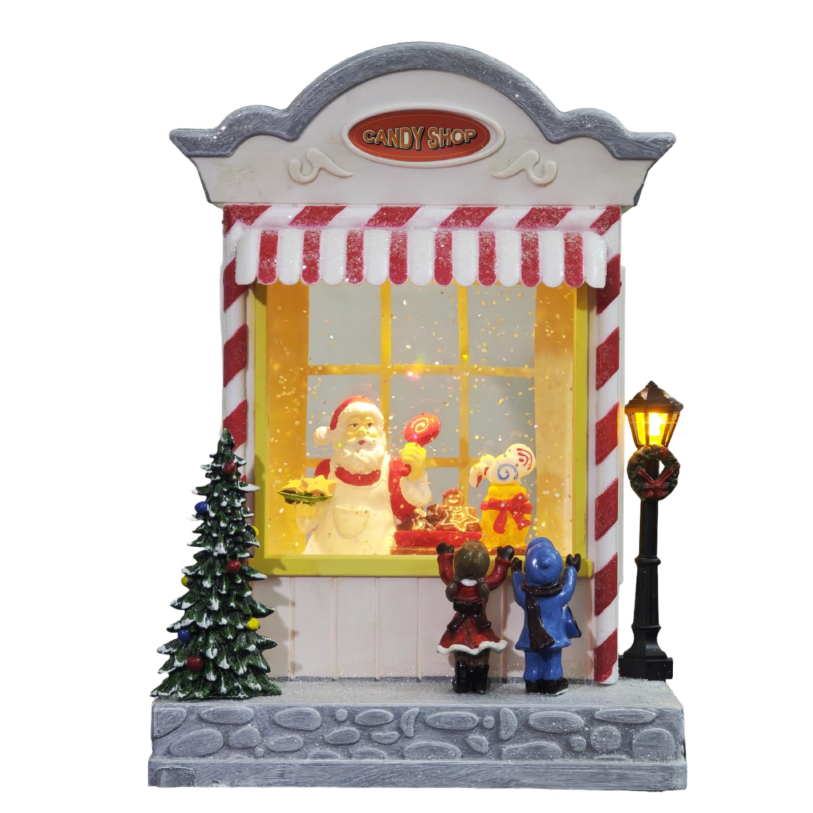 Photo 1 of MerryPulse Christmas Snow Globes Musical Swirling Glittering Santa Snow Globe Lantern, Lighted Snowglobe Music Box with 8 Songs for Christmas Decoration Gifts