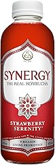 SYNERGY The Real Kombucha - Strawberry Serenity - 16 fl oz Bottle - Raw Probiotic Drink for Gut Health and Immune Support
