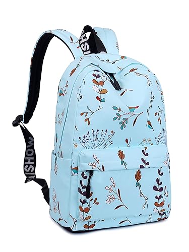 Leaper Floral Backpack bag College Bag Travel Bag Satchel Blue in