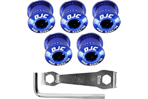 DJC Bike Chainring Aluminum Bolts for Single and Double Chainring M8 Road Bike MTB,with M5 Hex Wrench and Install Tool Wrench