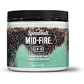 Speedball Mid-Fire Glaze, Dragon Stone, 16 Ounce Jar for Pottery and Ceramics