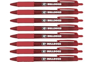 Greeting Pen – Georgia Bulldogs Pen, Official University of Georgia Licensed Gift, Smooth Black Ink Ballpoint for Students, Alumni, and Proud Fans - 8 Pack (2504)