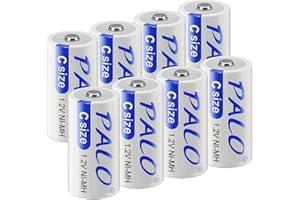 Palogreen 8-Pack 1.2V NiMH C Rechargeable Batteries 4000mAh High Capacity | 1200 Cycles | Low Self-Discharge | Includes Stora