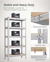 SONGMICS 5-Tier Steel Shelving Unit 650 kg Load 30x75x150 cm Black GLR030B21 view 3
