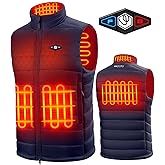 WASOTO Heated Vest for Men with 9V 16000mAh Battery Pack Charger Lightweight for Cycling Glof Hunting