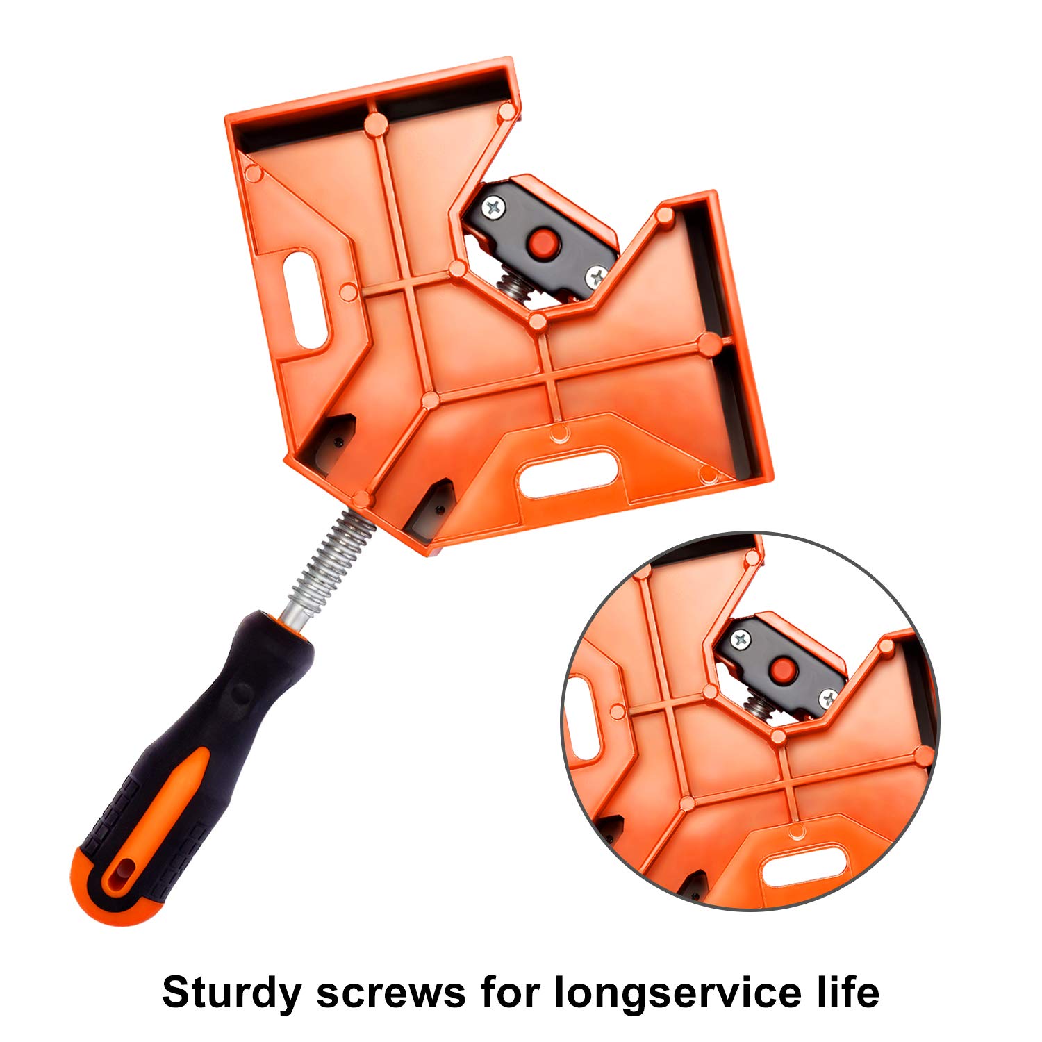 Frylr Clamp for Welding Wood-working 90 Degree Angle Corner Swing Jaw 11.4 x 2.4 x 8.7 inches Aluminum alloy die-casting Free Angle Adjustable