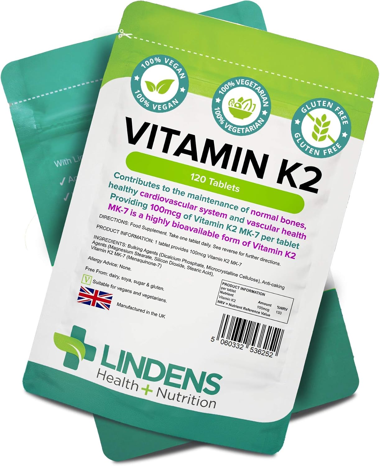 Lindens, Vitamin K2 200mcg, 120 Tablets, 1 a Day, UK Made, Highly Bioavailable, Bone, Vascular Health & Cardiovascular System - Image 5