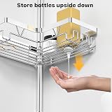 KEGII Chrome Telescopic Shower Caddy Corner 4 Tier Adjustable Stainless Steel view 6