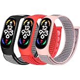 WNIPH Nylon Band Compatible with Xiaomi Mi Band 7/6/5/4/3, Soft Adjustable Sport Loop Wristband Replacement Strap for Women &amp; Men