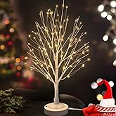 144 LED Lighted Birch Tree - 2Ft Battery/USB Powered Artificial Tree Lamp for Tabletop, Indoor Holiday & Wedding Decor, Christmas Home Decorations with Fairy Lights