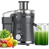 Juicer Machine, 500W Centrifugal Juicer Extractor with 3 Speed & Wide Mouth 3” Feed Chute for Fruit Vegetable, High Yield Juicer Included Cleaning Brush for Easy to Clean