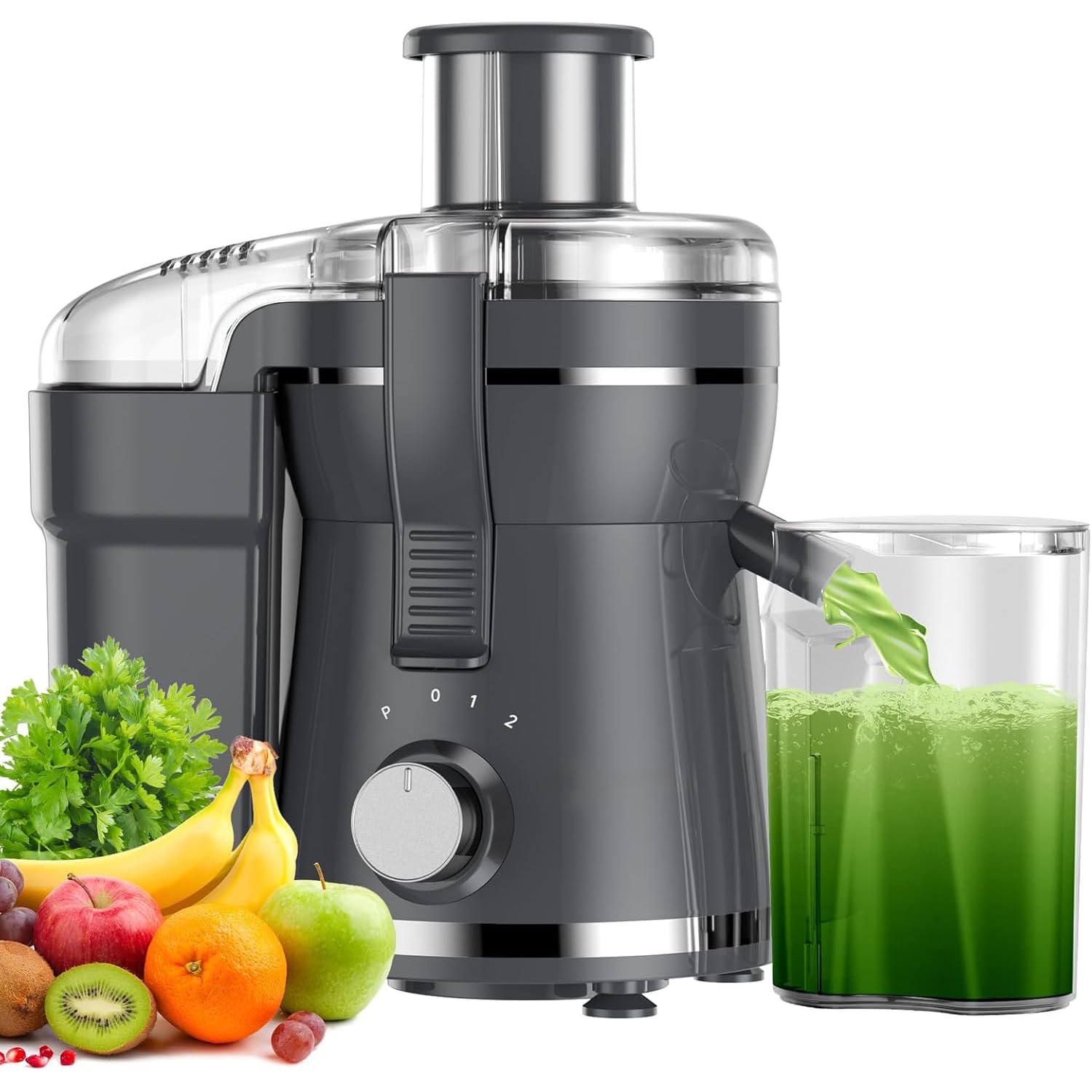 Photo 1 of Juicer Machine, 500W Centrifugal Juicer Extractor with 3 Speed & Wide Mouth 3” Feed Chute for Fruit Vegetable, High Yield Juicer Included Cleaning Brush for Easy to Clean