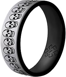 Knot Theory Skulls Silicone Ring for Men and Women