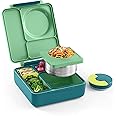 OmieBox Bento Box for Kids - Insulated Lunch Box with Leak Proof Thermos Food Jar - 3 Compartments, Two Temperature Zones - (