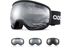 Odoland Photochromic Ski Goggles for Sunny and Cloudy Days, Anti-Fog OTG UV Protection Snowboard Goggles for Men Women Youth