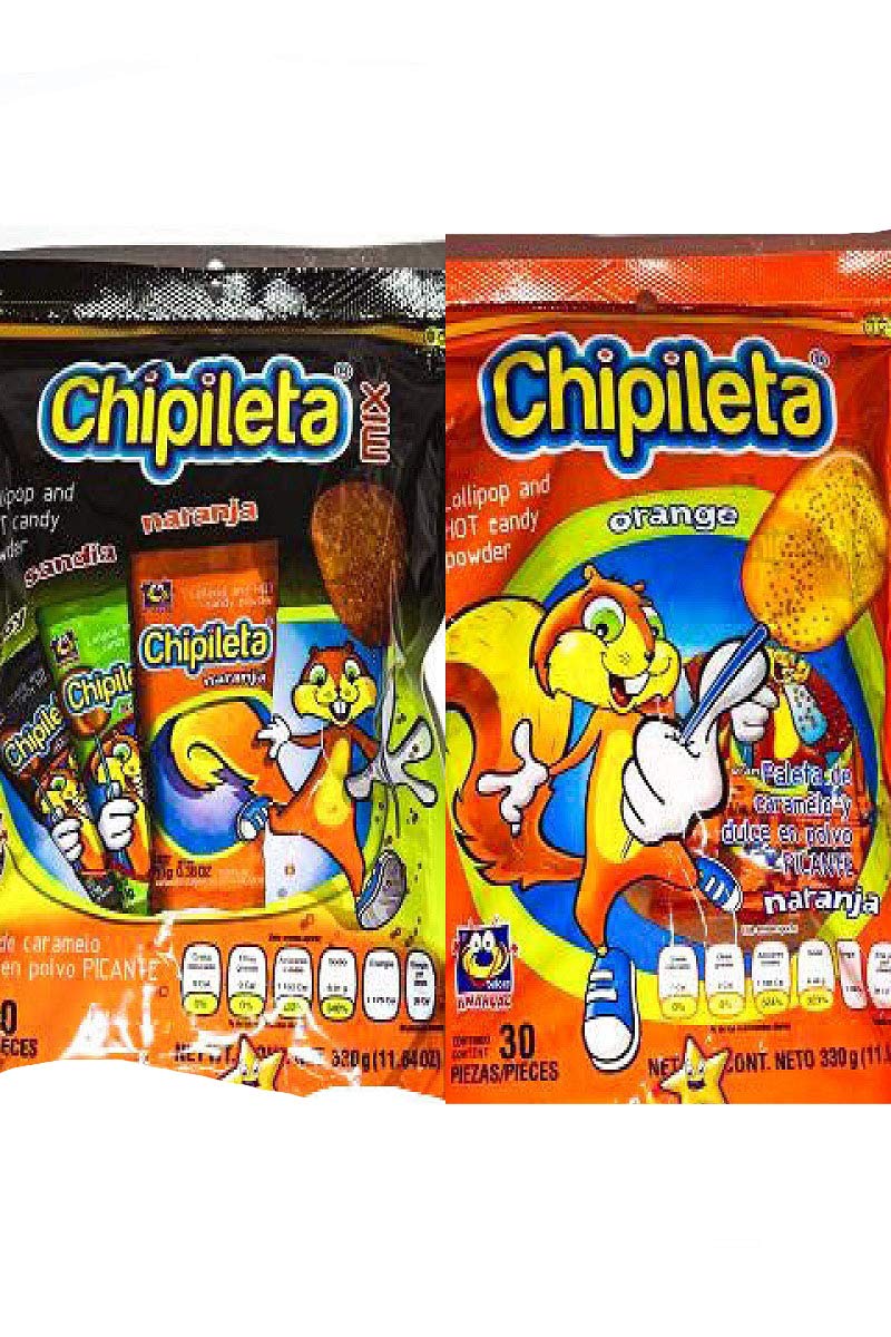 Chipileta Orange / orange flavor hard candy with chili powder / mexican candies / all mexican