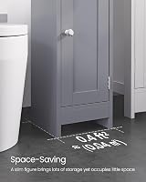 VASAGLE Slim Bathroom Storage Cabinet Dove Grey BBC310P36 20x18x80 cm view 7