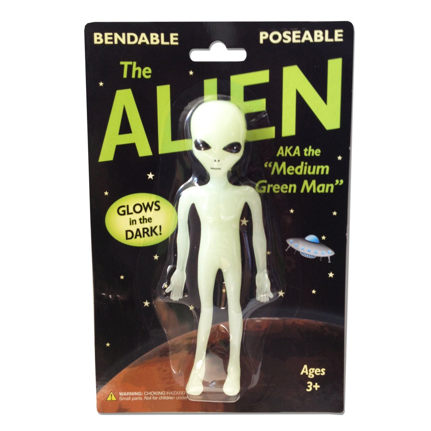 Photo 1 of Off the Wall Toys Alien Glow-in-the-Dark 6" Bendable Action Figure Toy
